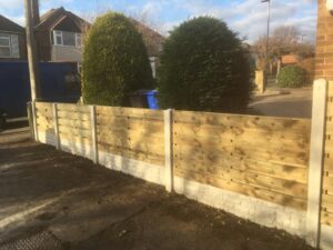 Concrete Post and Gravel Board Fencing