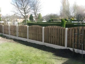 Concrete-Gravel Board Post Fence